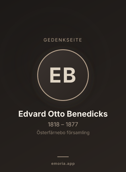 Gedenkportrait von Edvard Otto Benedicks