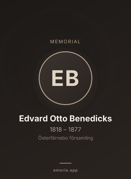 Memorial portrait of Edvard Otto Benedicks