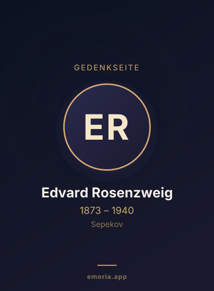Gedenkportrait von Edvard Rosenzweig
