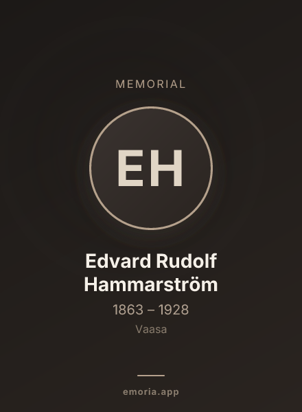 Memorial portrait of Edvard Rudolf Hammarström