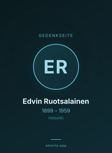 Gedenkportrait von Edvin Ruotsalainen