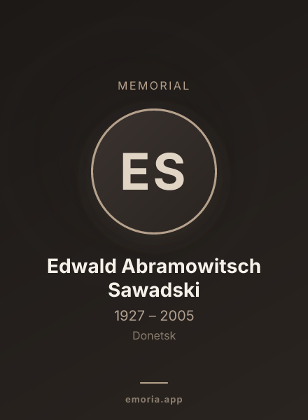 Memorial portrait of Edwald Abramowitsch Sawadski
