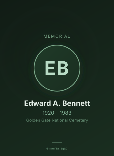 Memorial portrait of Edward A. Bennett