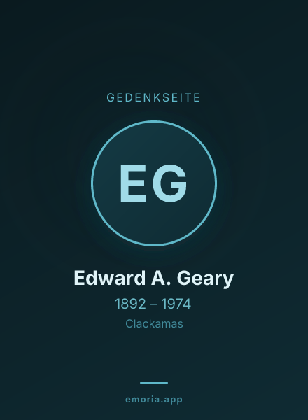 Gedenkportrait von Edward A. Geary