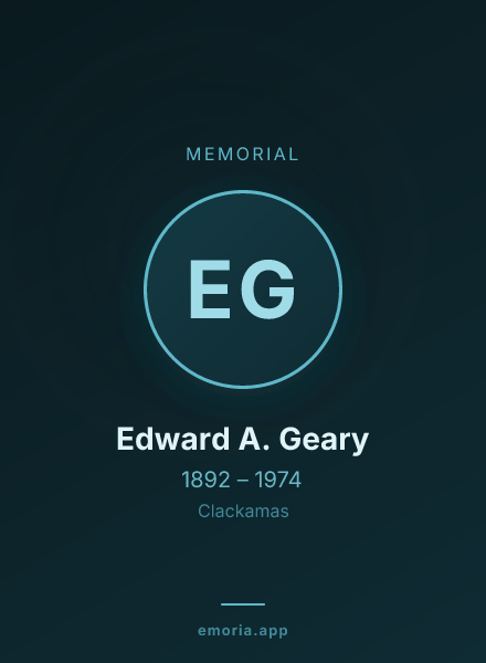 Memorial portrait of Edward A. Geary