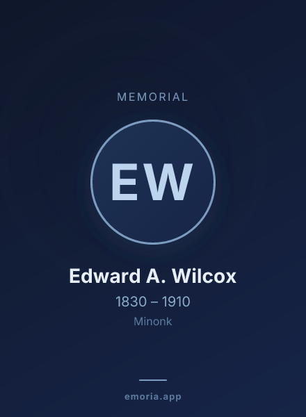 Memorial portrait of Edward A. Wilcox