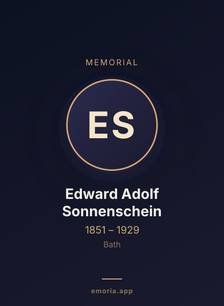 Memorial portrait of Edward Adolf Sonnenschein