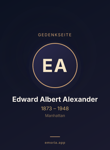 Gedenkportrait von Edward Albert Alexander