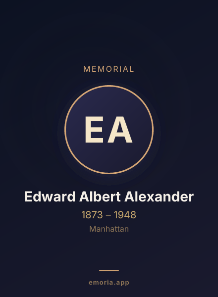 Memorial portrait of Edward Albert Alexander