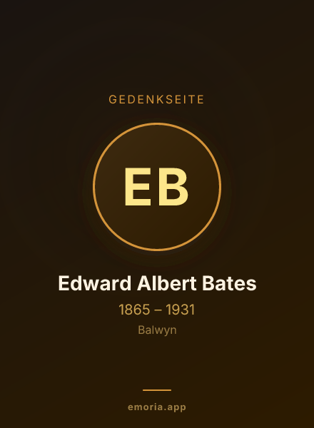 Gedenkportrait von Edward Albert Bates