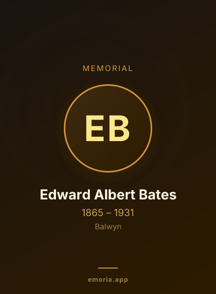 Memorial portrait of Edward Albert Bates