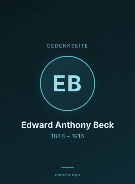 Gedenkportrait von Edward Anthony Beck