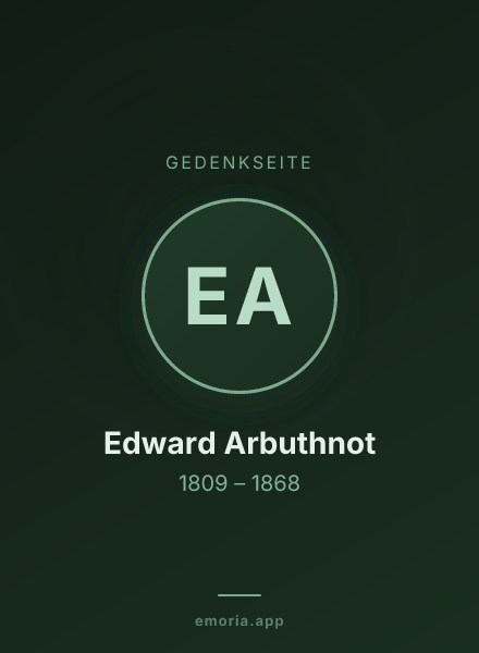 Gedenkportrait von Edward Arbuthnot