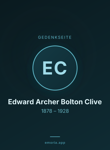 Gedenkportrait von Edward Archer Bolton Clive