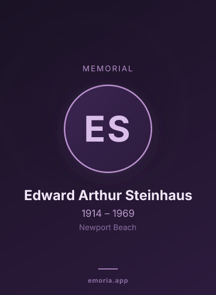 Memorial portrait of Edward Arthur Steinhaus
