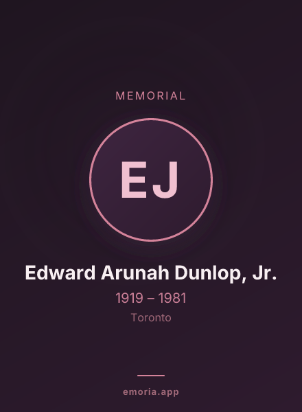 Memorial portrait of Edward Arunah Dunlop, Jr.