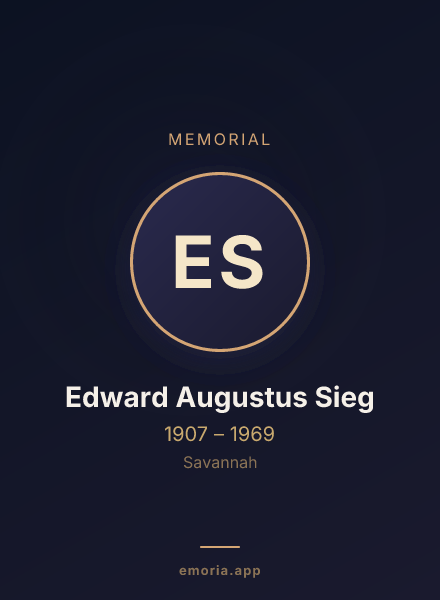 Memorial portrait of Edward Augustus Sieg
