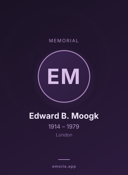Memorial portrait of Edward B. Moogk