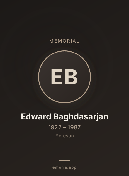 Memorial portrait of Edward Baghdasarjan