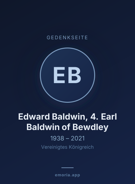 Gedenkportrait von Edward Baldwin, 4. Earl Baldwin of Bewdley