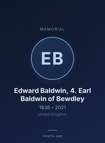 Memorial portrait of Edward Baldwin, 4. Earl Baldwin of Bewdley