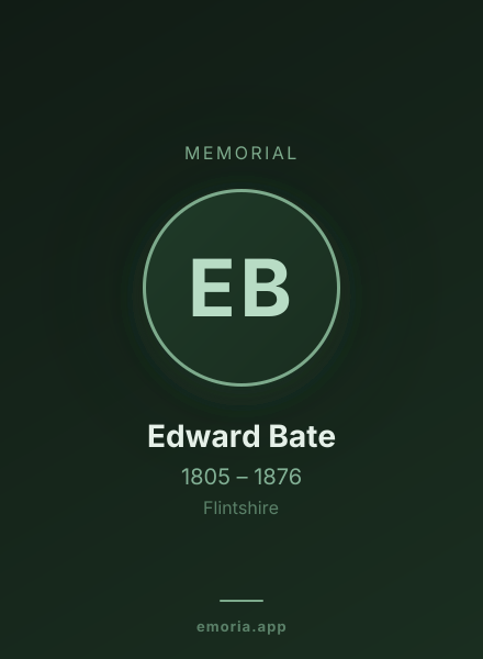 Memorial portrait of Edward Bate