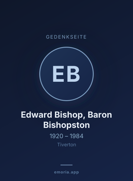 Gedenkportrait von Edward Bishop, Baron Bishopston