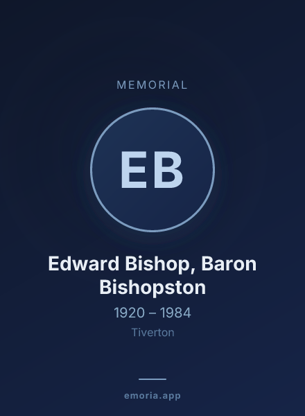 Memorial portrait of Edward Bishop, Baron Bishopston