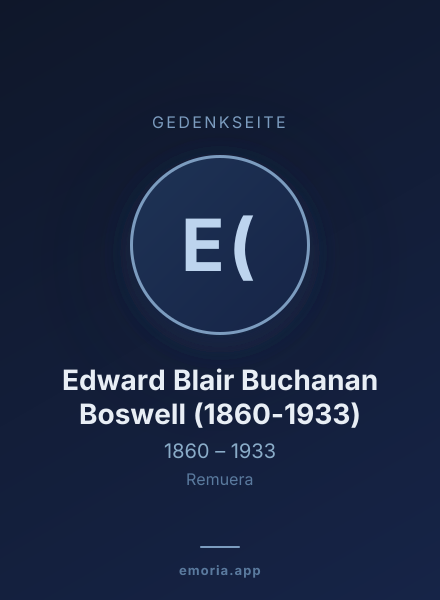 Gedenkportrait von Edward Blair Buchanan Boswell (1860-1933)