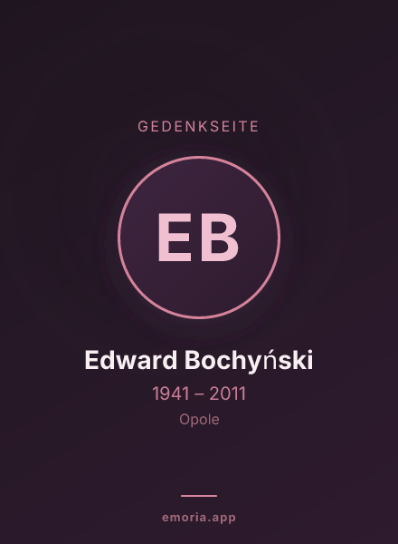 Gedenkportrait von Edward Bochyński