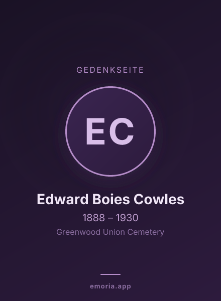 Gedenkportrait von Edward Boies Cowles