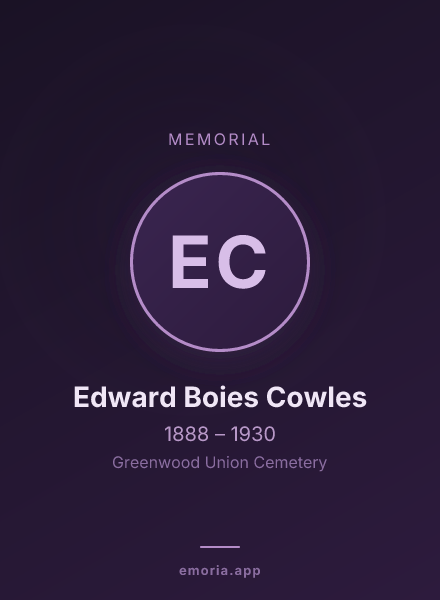Memorial portrait of Edward Boies Cowles