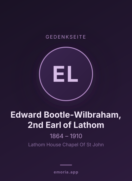 Gedenkportrait von Edward Bootle-Wilbraham, 2nd Earl of Lathom