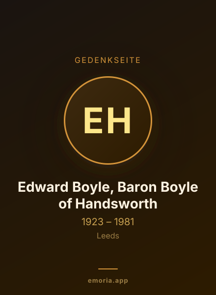 Gedenkportrait von Edward Boyle, Baron Boyle of Handsworth