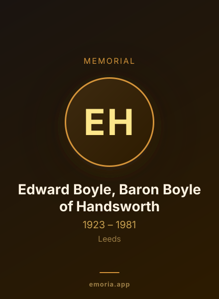 Memorial portrait of Edward Boyle, Baron Boyle of Handsworth