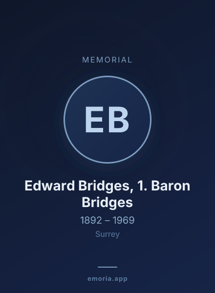 Memorial portrait of Edward Bridges, 1. Baron Bridges