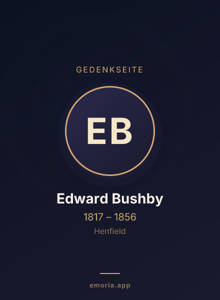 Gedenkportrait von Edward Bushby