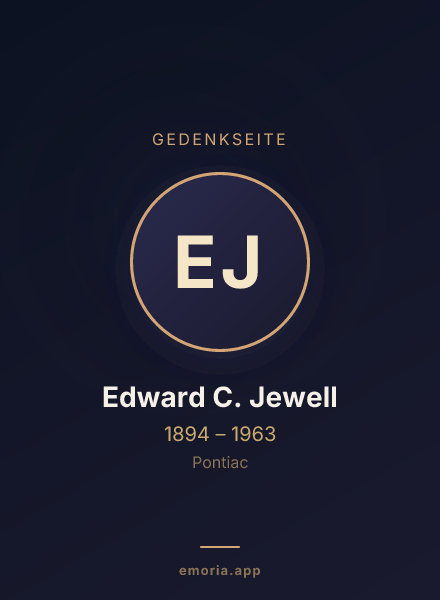 Gedenkportrait von Edward C. Jewell