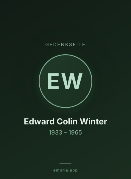 Gedenkportrait von Edward Colin Winter