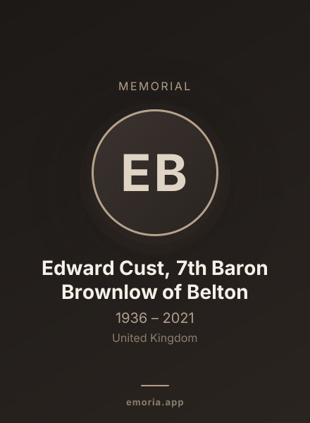 Memorial portrait of Edward Cust, 7th Baron Brownlow of Belton