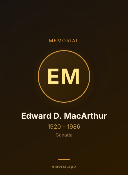 Memorial portrait of Edward D. MacArthur