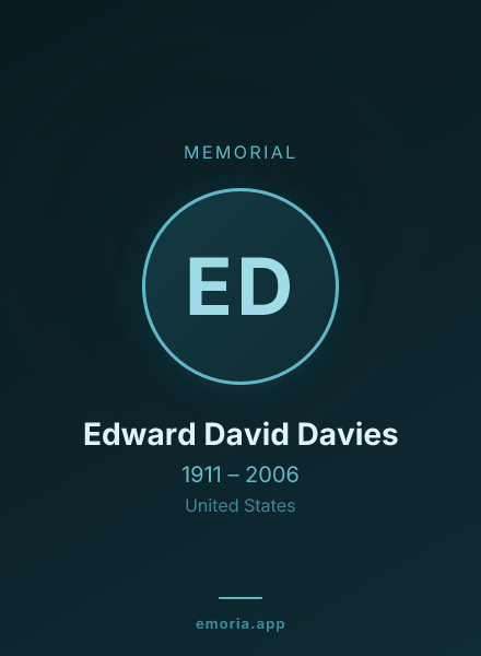 Memorial portrait of Edward David Davies