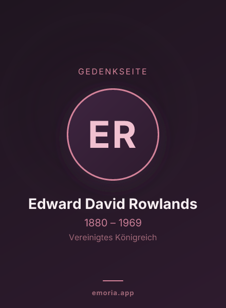 Gedenkportrait von Edward David Rowlands