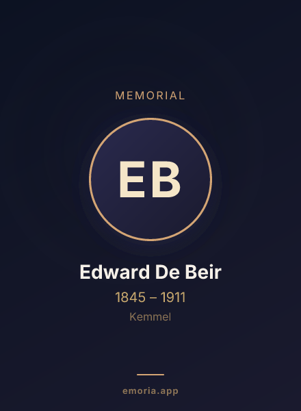 Memorial portrait of Edward De Beir