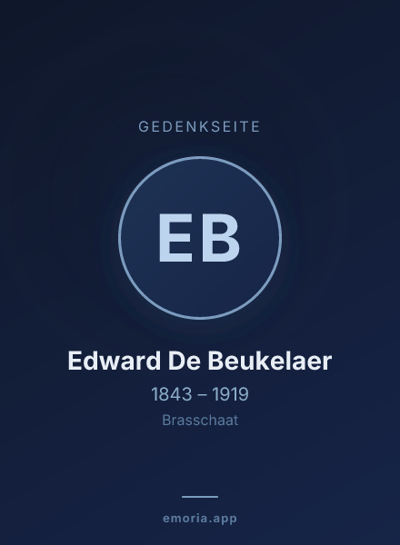 Gedenkportrait von Edward De Beukelaer