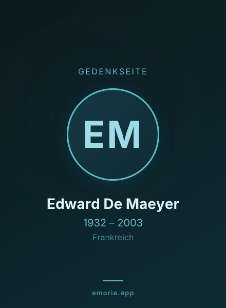 Gedenkportrait von Edward De Maeyer