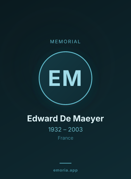 Memorial portrait of Edward De Maeyer