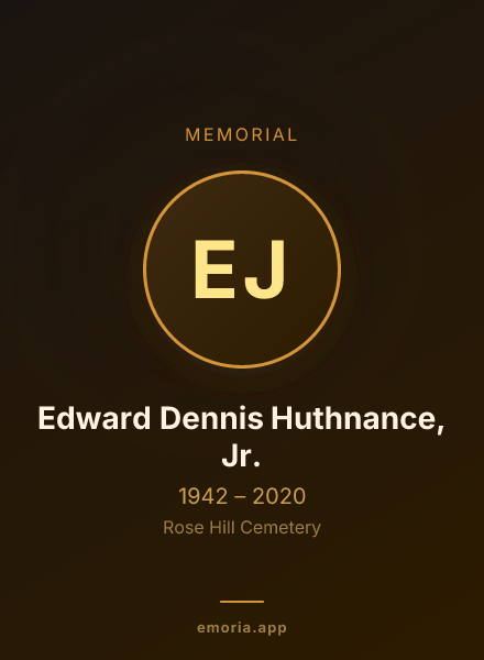 Memorial portrait of Edward Dennis Huthnance, Jr.