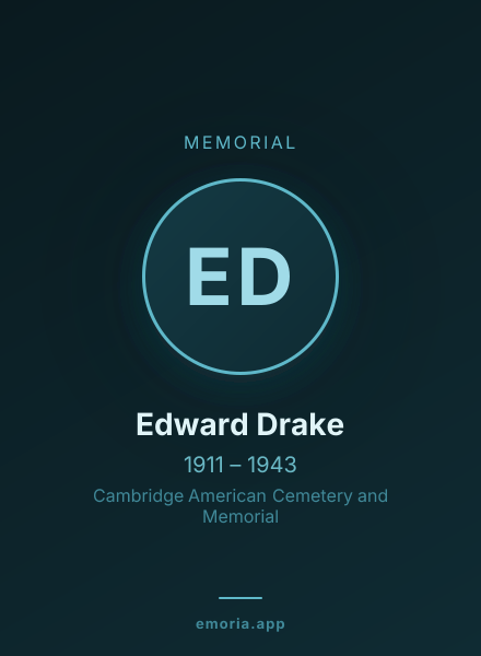 Memorial portrait of Edward Drake