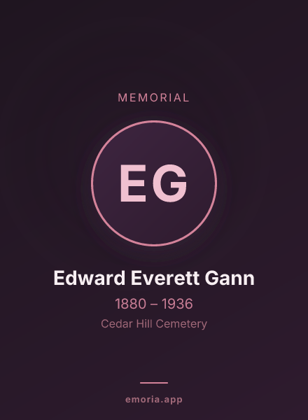 Memorial portrait of Edward Everett Gann
